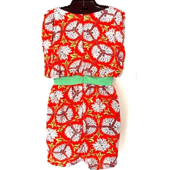 Esley Women's Dress Size Medium Red Turquoise Floral & Aztec Print - Picture 2 of 7